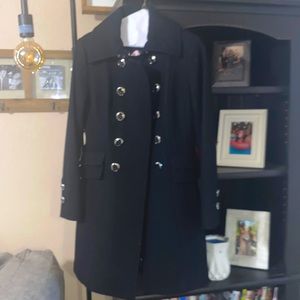 Black Button-Down Pea Coat